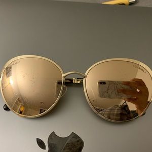 chanel sunglasses gold mirror